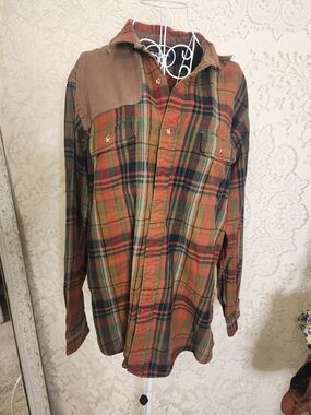Daniel Cremieux Olive & Rust Plaid Shirt Jacket